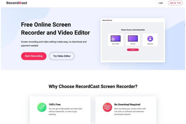 RecordCast软件免费下载-RecordCast快速录屏工具1.2.0.0