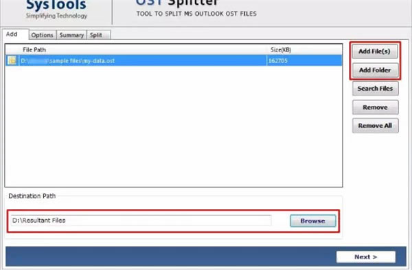 SysTools OST Splitter