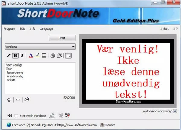 ShortDoorNote