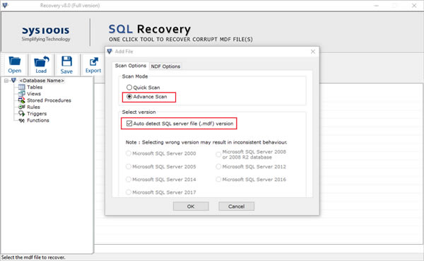 SysTools SQL Recovery