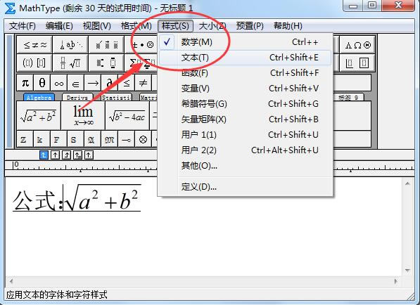 MathType如何插入空格截图2