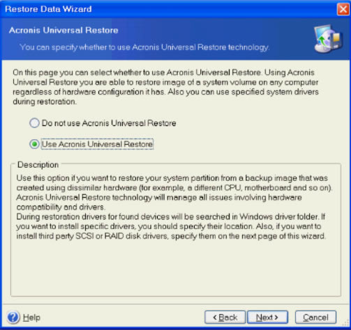 Acronis True Image恢复系统2