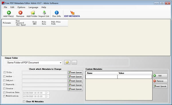 Free PDF Metadata Editor 4dots官方版