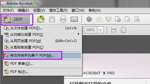 Adobe Reader2020怎么合并pdf文件
