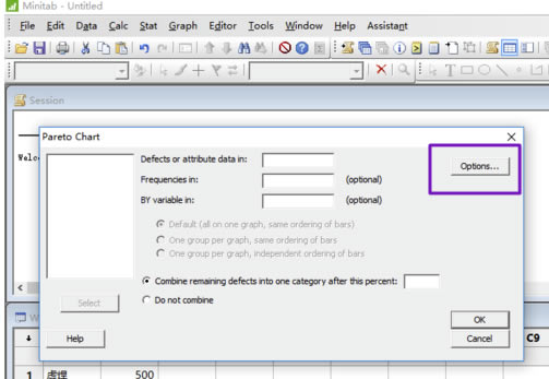 Minitab18特别版怎么做柏拉图