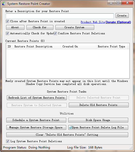 Restore Point CreatorءRestore Point Creatorٷʽ v7.1.2 ɫ