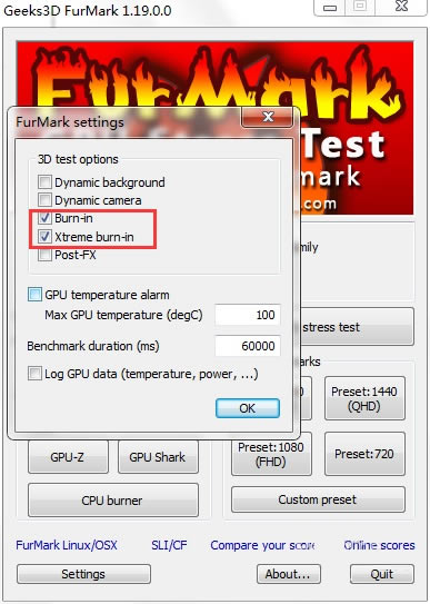 FurmarkءFurmark v1.18.2.0 ٷİ-վ
