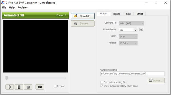 GIF to AVI SWF Converter