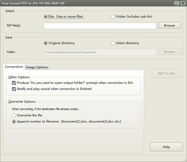 Free Convert PDF to JPG TIF PNG BMP GIF官方版