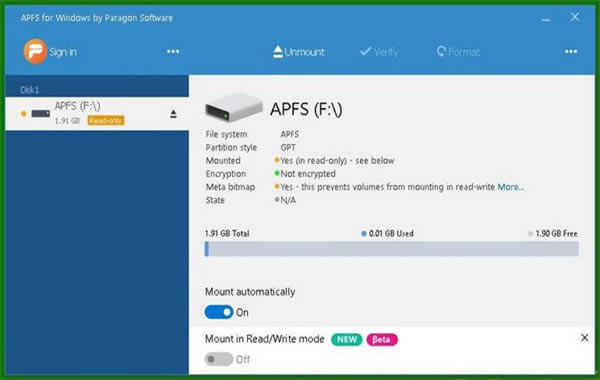 APFS For WindowsѰؽͼ1