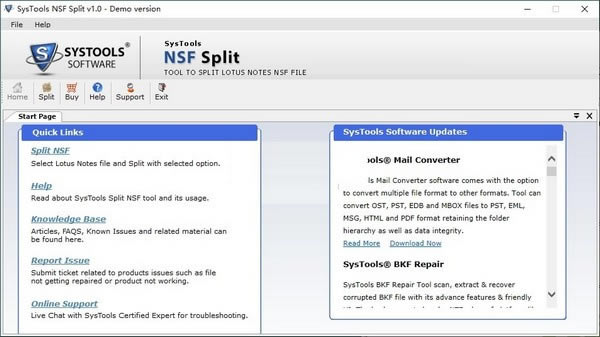 SysTools NSF Split