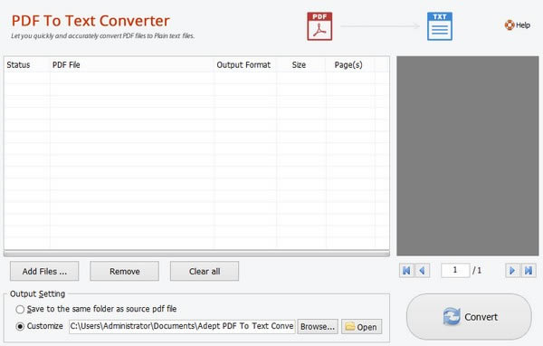 Adept PDF to Text ConverterѰ