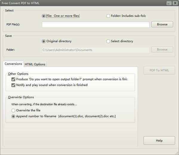 【Free Convert PDF to HTML官方正式版下载】Free Convert PDF to HTML(PDF转HTML转换器) v8.8.2.6 官方正式版