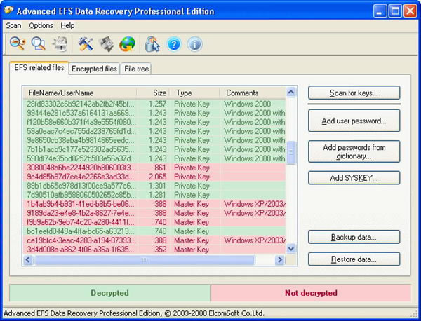 Advanced EFS Data Recovery Trial EditionѰ