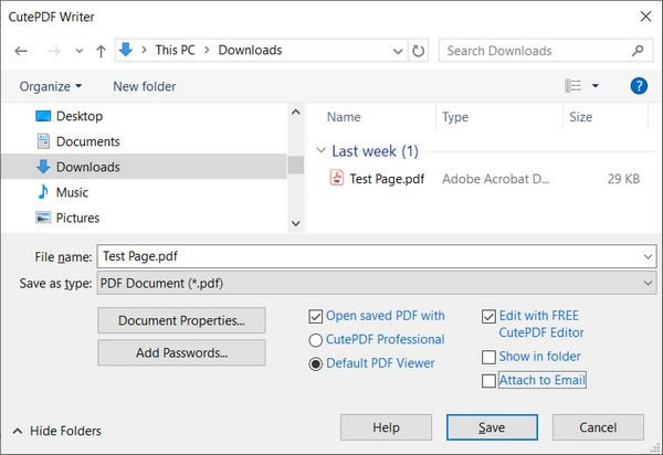 CutePDF Writer转换器