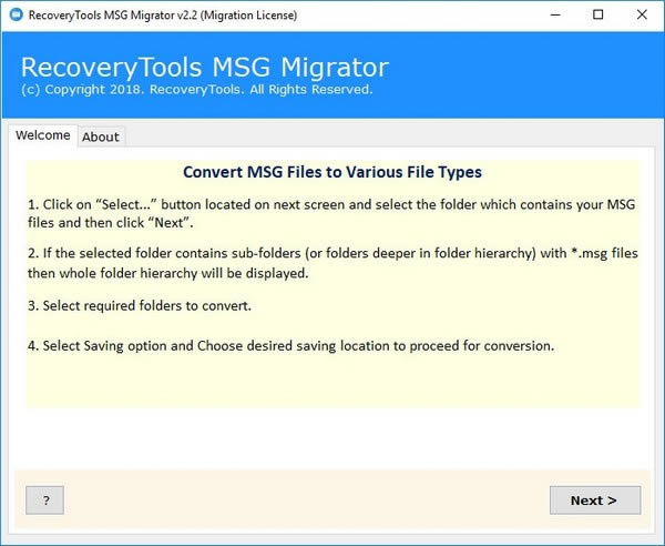 RecoveryTools MSG Migratorת