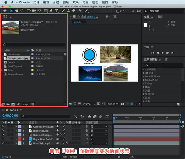 After Effects 2023特别版怎么整理项目1