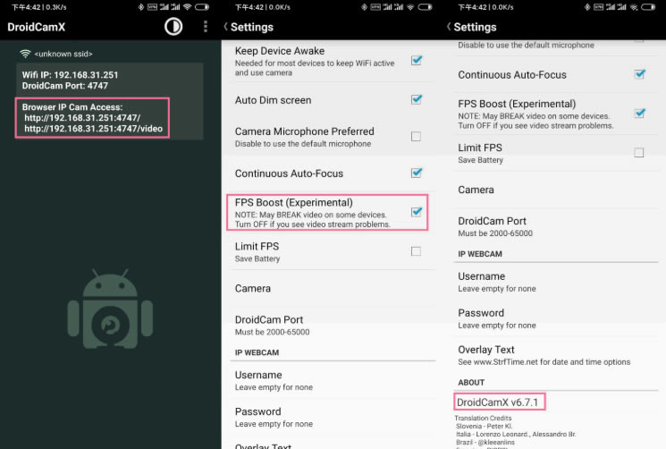 DroidCamX电脑端截图