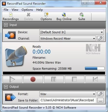 【电脑录音软件下载】电脑录音软件（RecordPad） v7.13 绿色免费版