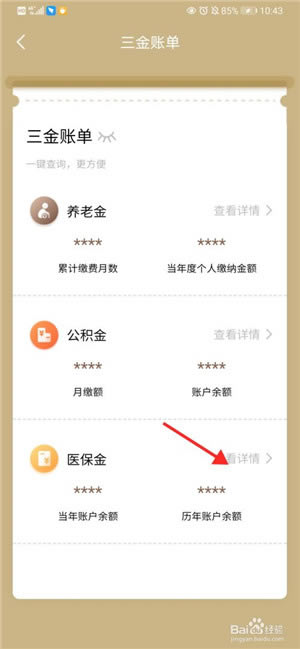 怎么查询医保金账单3
