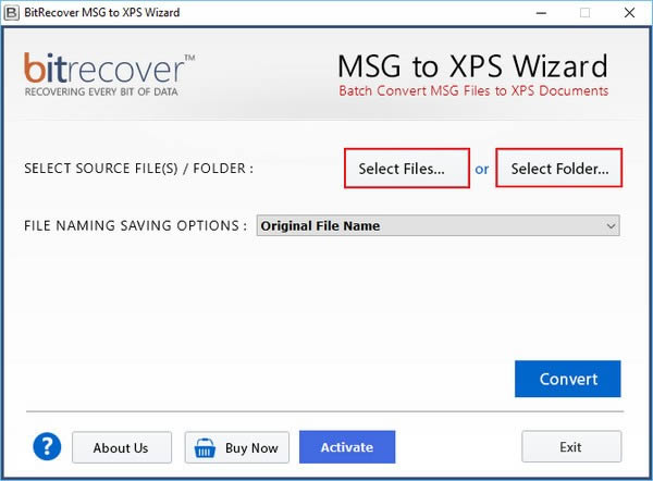 BitRecover MSG to XPS Wizard(MSGXPSǨƹ)