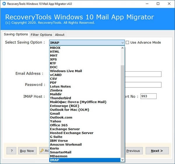 RecoveryTools Windows 10 Mail App Migrator(ʼת)