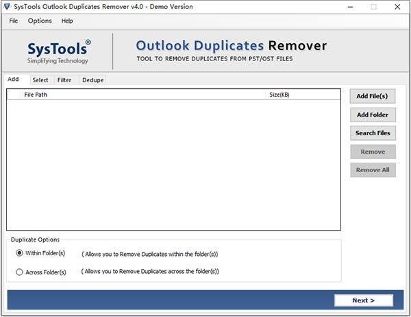 SysTools Outlook Duplicates Remover-邮箱处理工具-SysTools Outlook Duplicates Remover下载 v4.0官方版