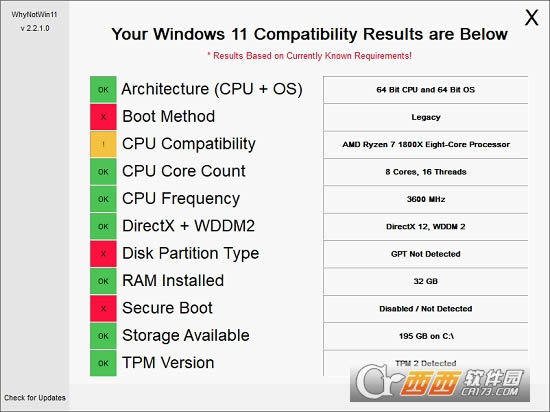 Win11升级需求检测WhyNotWin11-Win11升级需求检测WhyNotWin11下载 v2.2.4 最新版