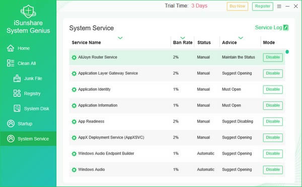 iSunshare System Genius-系统缓存清理软件-iSunshare System Genius下载 v3.0.2.2官方版