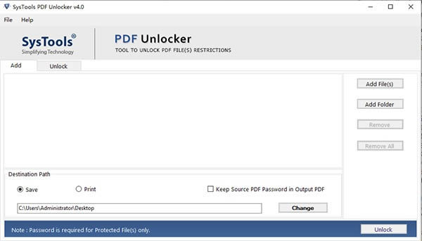 SysTools PDF Unlocker-pdf解密软件-SysTools PDF Unlocker下载 v4.0官方版