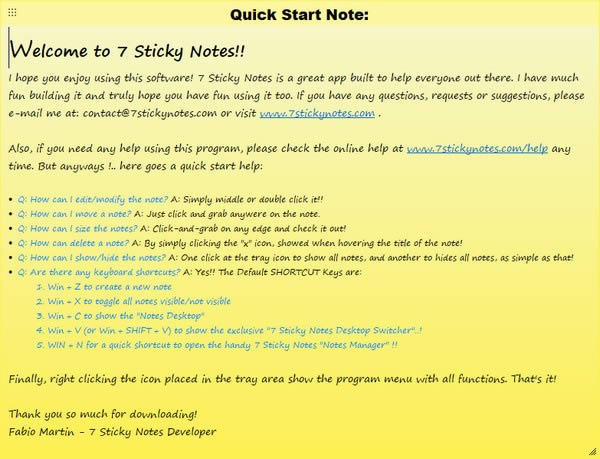 7 Sticky Notes-桌面便签-7 Sticky Notes下载 v1.9官方版