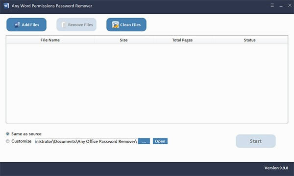 Any Word Permissions Password Remover-word密码移除工具-Any Word Permissions Password Remover下载 v9.9.8官方版