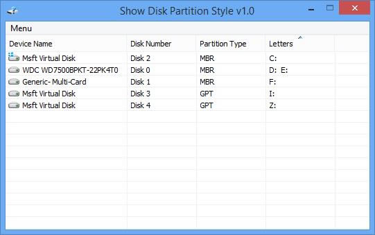 Show Disk Partition Style-̷ʽ鿴-Show Disk Partition Style v1.1ɫѰ