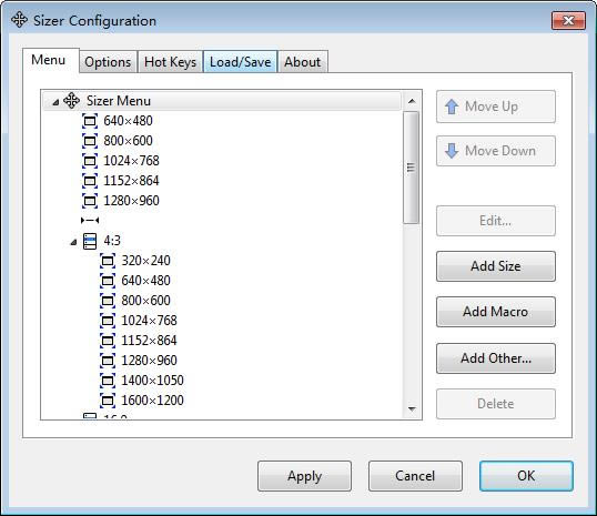 Sizer Configuration(ڴС)