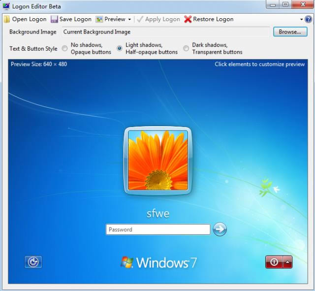 Logon Editor-win7½޸-Logon Editor v1.0.0.0ɫ