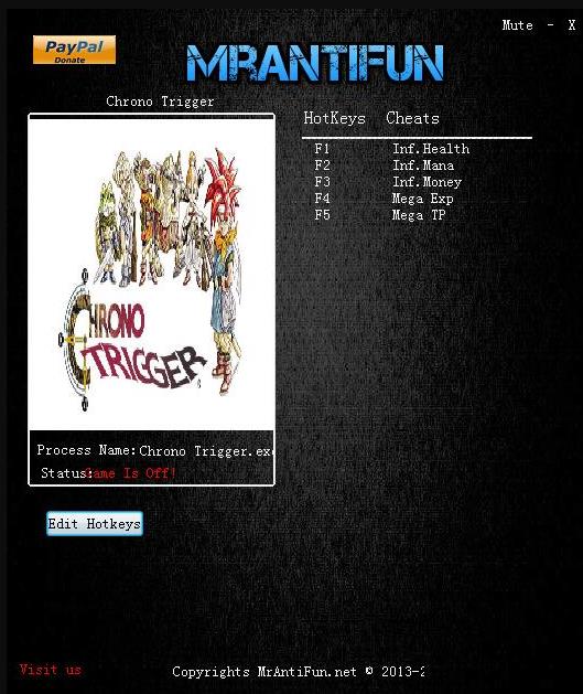 时空之轮五项修改器MrAntiFun版 时空之轮五项修改器MrAntiFun版